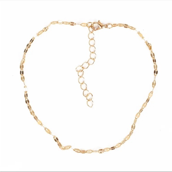 3/$30 NEW MINIMALIST DAINTY CHAIN CHOKER NECKLACE GOLD TONE GEOMETRIC OVAL LINK - Picture 5 of 6